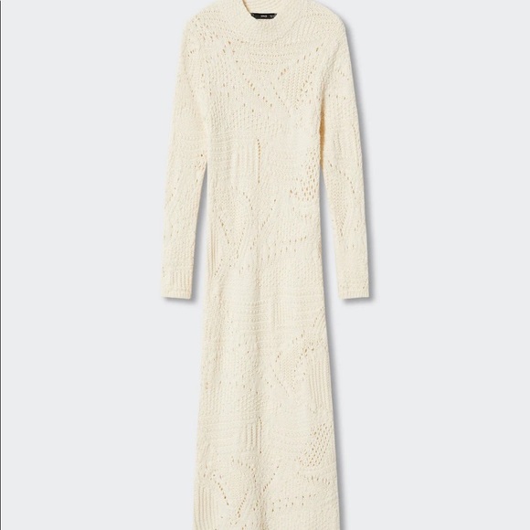 Mango Openwork Detail Sweater Dress - Picture 3 of 10